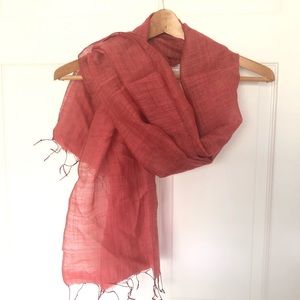 April Cornell lightweight red silk wool scarf wrap